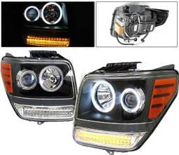 Dodge Nitro 4 Car Option Halo Projector Headlights - Version 2 - Black CCFL - LP-DNR072BB-KS