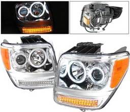 Dodge Nitro 4 Car Option Halo Projector Headlights - Version 2 - Chrome CCFL - LP-DNR072CB-KS