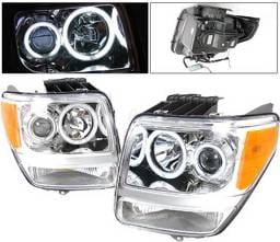 Dodge Nitro 4 Car Option Halo Projector Headlights - Chrome CCFL - LP-DNR07CB-KS