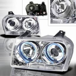 Chrysler 300 Custom Disco Chrome Halo LED Projector Headlights - LHP-30005-YD