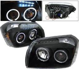 Dodge Magnum 4 Car Option Halo LED Projector Headlights - Black - LP-DGMAG05BC-YD