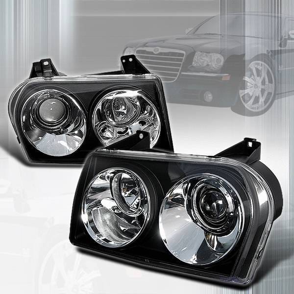 Chrysler 300 Custom Disco Black Projector Headlights - LHP-300C05JM-TM