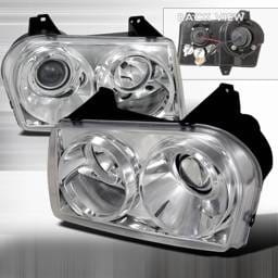 Chrysler 300 Custom Disco Chrome Projector Headlights - LHP-300C05-TM