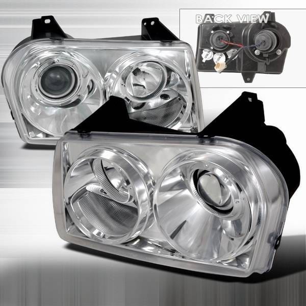 Chrysler 300 Custom Disco Chrome Projector Headlights - LHP-300C05-TM