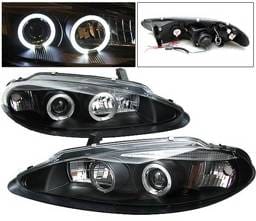 Dodge Intrepid 4 Car Option Halo Projector Headlights - Black - LP-DI98BC-YD