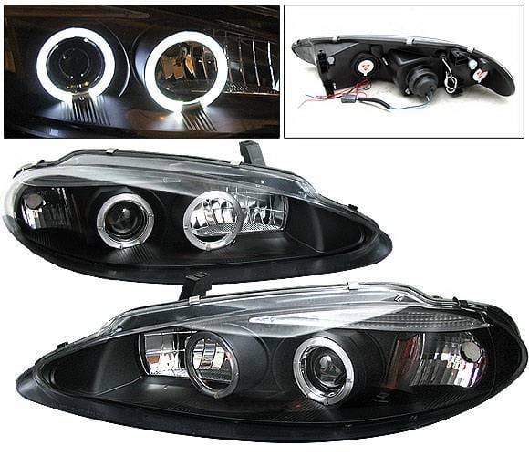 Dodge Intrepid 4 Car Option Halo Projector Headlights - Black - LP-DI98BC-YD
