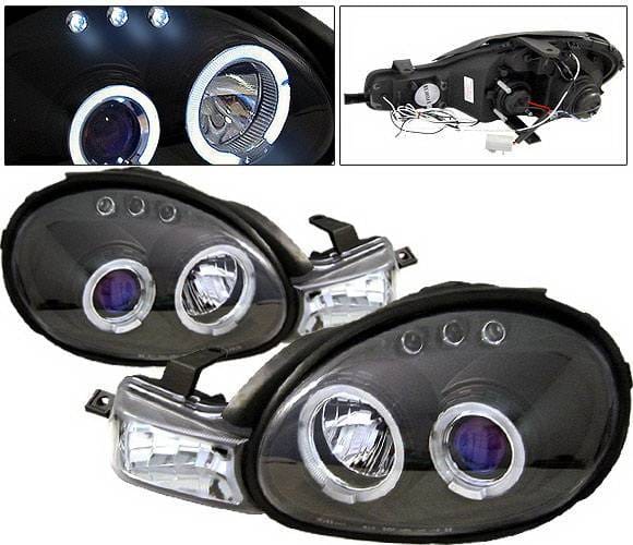 Dodge Neon 4 Car Option LED Halo Projector Headlights - Black - LP-DN00BC-5