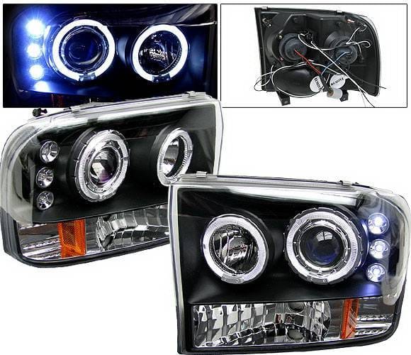 Ford Excursion 4 Car Option Projector Headlights - Black - LP-FF250BC-5