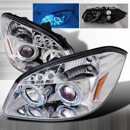 Chevrolet Cobalt Custom Disco Chrome Halo LED Projector Headlights - LHP-COB05-TM