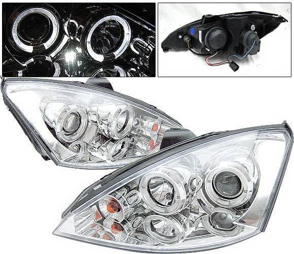 Ford Focus 4 Car Option Dual Halo Projector Headlights - Chrome - LP-FF00CC-YD