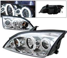 Ford Focus 4DR 4 Car Option Halo Projector Headlights - Chrome - LP-FF05CC-KS