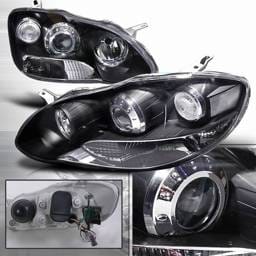 Toyota Corolla Custom Disco Black Projector Headlights - LHP-C-OR03JM-DP