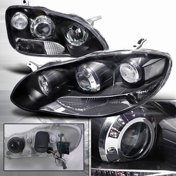 Toyota Corolla Custom Disco Black Projector Headlights - LHP-C-OR03JM-DP