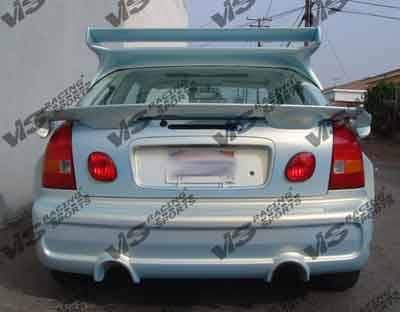 Honda Civic 2DR & 4DR VIS Racing Invader-6 Rear Bumper - 96HDCVC2DINV6-002