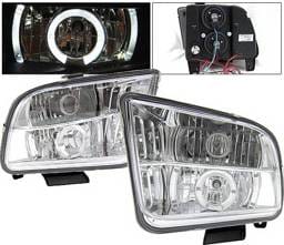 Ford Mustang 4 Car Option LED Halo Projector Headlights - Chrome - LP-FM05CC-YD