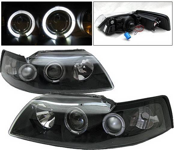 Ford Mustang 4CarOption Dual Halo Projector Headlights - LP-FM99BB-YD