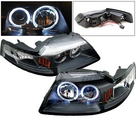 Ford Mustang 4 Car Option Halo Projector Headlights - Black - LP-FM99BC-6
