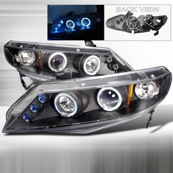 Honda Civic 4DR Custom Disco Black Halo Projector Headlights - LHP-CV064JM-TM