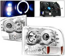 Ford F250 4 Car Option Excursion Projector Headlights - Chrome - LP-FF250CC-YD