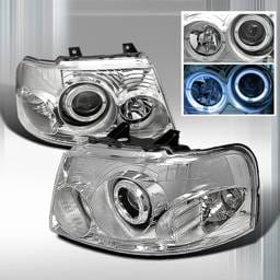 Ford Expedition Custom Disco Chrome Halo Projector Headlights - LHP-EPED03-KS