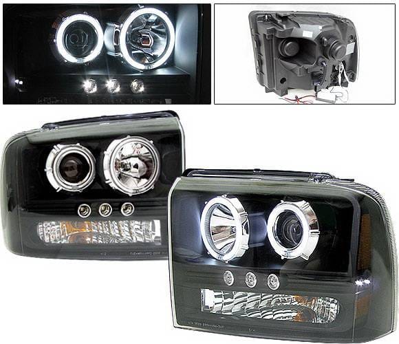 Ford F250 4 Car Option Projector Headlights - Black CCFL - LP-FS05BF-KS
