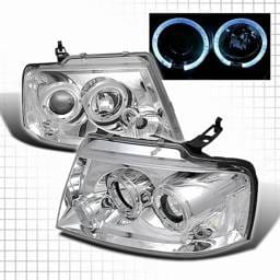 Ford F150 Custom Disco Chrome Projector Headlights - LHP-F15004-TM