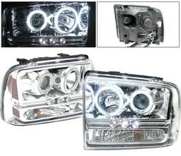 Ford F250 4 Car Option CCFL Projector Headlights - Chrome - LP-FS05CF-KS