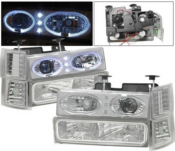 Chevrolet C10 4 Car Option Halo Headlights - Chrome - 8PC - LP-GC88CR-6