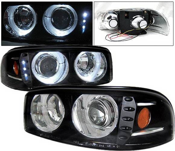 GMC Yukon 4 Car Option Dual Halo Projector Headlights - Black - LP-GD01BC-1