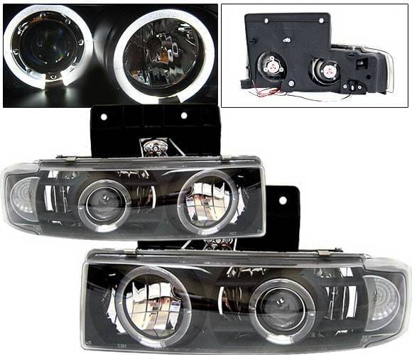 Chevrolet Astro 4 Car Option Halo Projector Headlights - Black & Clear - LP-GA85BC-YD