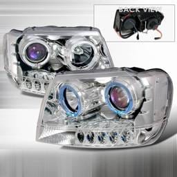 Jeep Grand Cherokee Custom Disco Projector Headlights - LHP-GKEE99B-KS