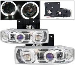 Chevrolet Astro 4 Car Option Halo Projector Headlights - Chrome & Blue - LP-GA85CB-YD