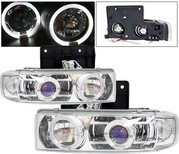 Chevrolet Astro 4 Car Option Halo Projector Headlights - Chrome & Blue - LP-GA85CB-YD