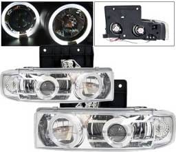 Chevrolet Astro 4 Car Option Halo Projector Headlights - Chrome & Clear - LP-GA85CC-YD