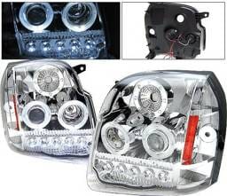 GMC Yukon 4 Car Option LED Halo Projector Headlights - Chrome - LP-GY07CC-1-A
