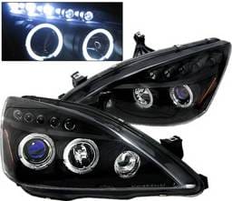 Honda Accord 4 Car Option LED Halo Projector Headlights - Black - LP-HA03BB-5