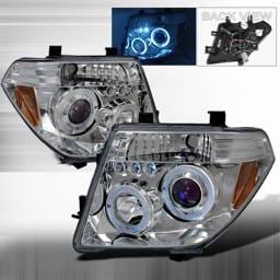 Nissan Frontier Custom Disco Chrome Halo Projector LED Headlights - LHP-PATH05B-TM
