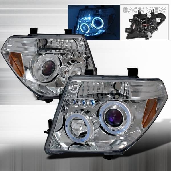 Nissan Frontier Custom Disco Chrome Halo Projector LED Headlights - LHP-PATH05B-TM