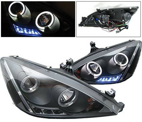 Honda Accord 4 Car Option LED Halo Projector Headlights - Black - LP-HA03BB-YD