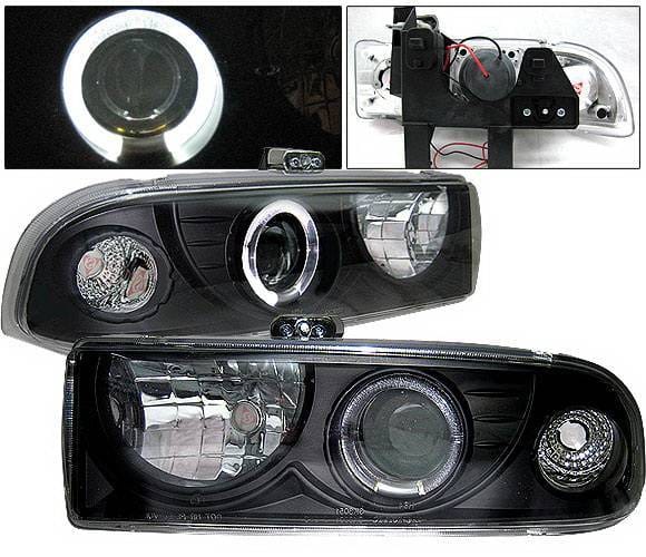 Chevrolet S10 4 Car Option Halo Projector Headlights - Black - LP-GS98BC-YD