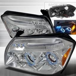 Dodge Magnum Custom Disco Chrome Halo Projector Headlights - LHP-MAG05-TM