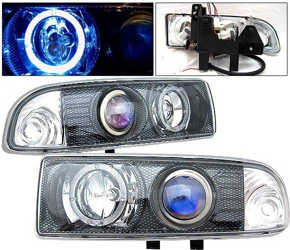 Chevrolet S10 4 Car Option Halo Projector Headlights - Carbon Fiber - LP-GS98CF-KS