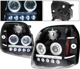 GMC Denali 4 Car Option LED Halo Projector Headlights - Black - LP-GY07BC-1-A