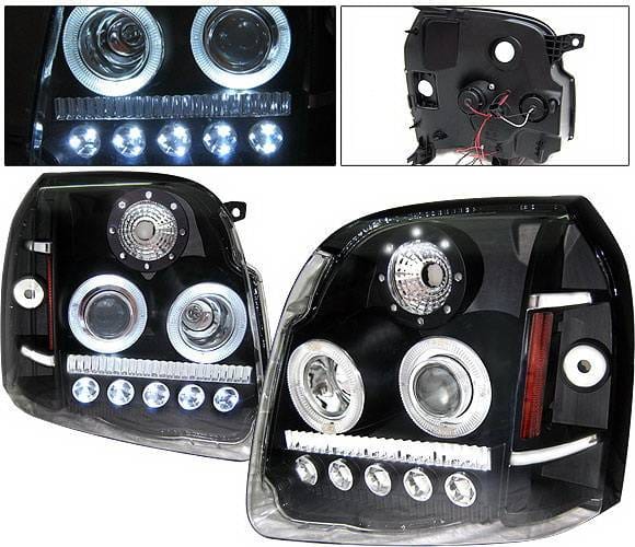 GMC Denali 4 Car Option LED Halo Projector Headlights - Black - LP-GY07BC-1-A