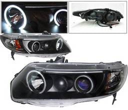Honda Civic 2DR 4 Car Option Dual Halo Projector Headlights - Black CCFL - LP-HC062BB-KS