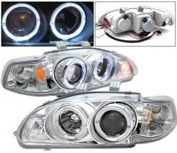 Honda Civic 4DR 4 Car Option Dual Halo Projector Headlights - Chrome - 1PC - LP-HC924CBR-KS