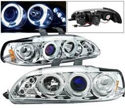 Honda Civic 2DR 4 Car Option LED Dual Halo Projector Headlights - Chrome - LP-HC922CB-5