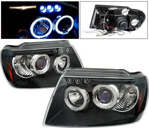 Jeep Grand Cherokee 4 Car Option LED Dual Halo Projector Headlights - Black - LP-JGC99BB-5