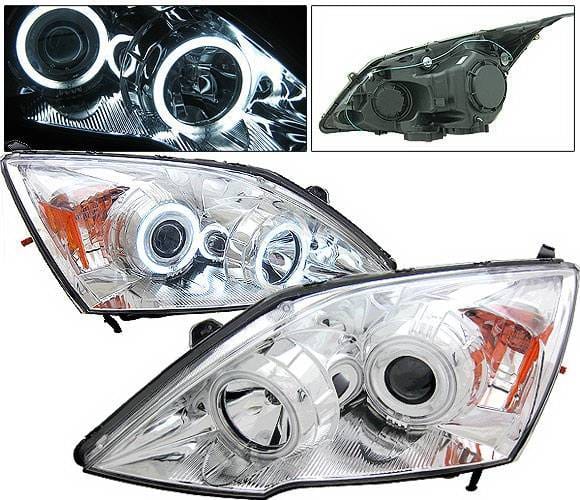 Honda CRV 4 Car Option Halo Projector Headlights - Chrome CCFL - LP-HCRV07CB-KS