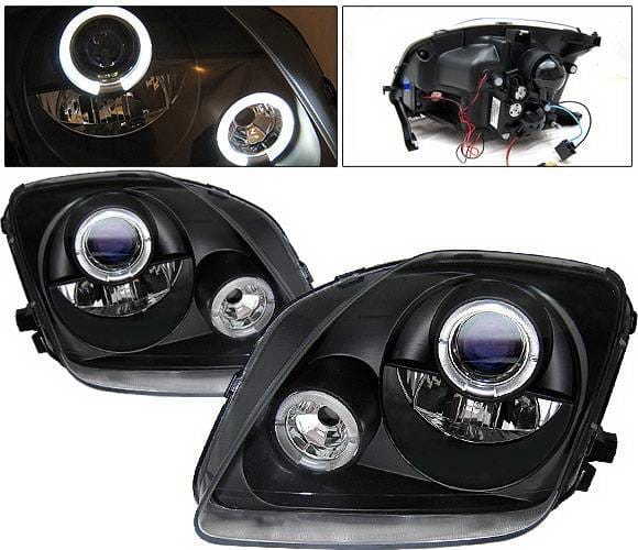Honda Prelude 4 Car Option LED Halo Projector Headlights - Black - LP-HP97BB-YD
